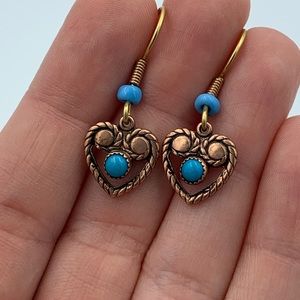 Copper and faux turquoise earrings